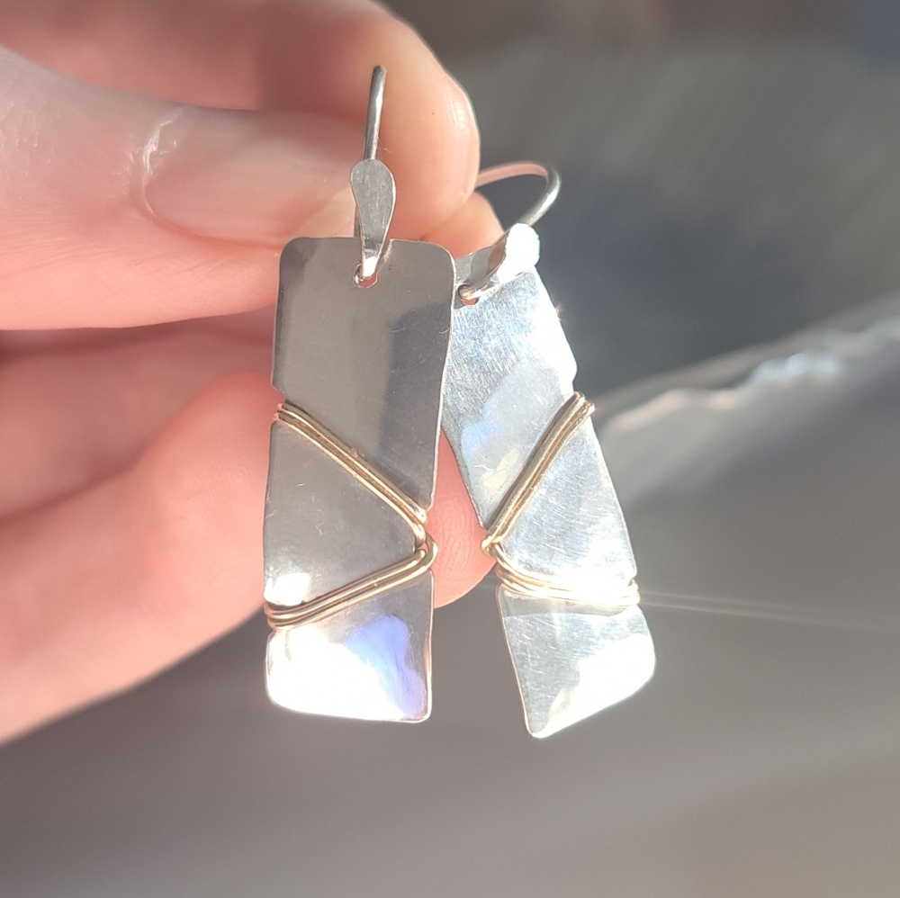 Anne Hellman Sterling Silver and Gold-Tone Earrings - Picture 2 of 3